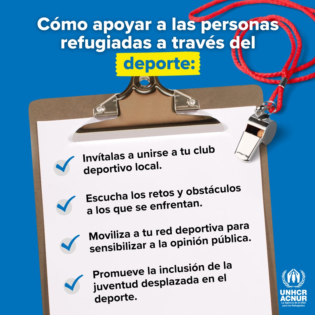 El deporte ayuda a las personas #ForzadasAHuir a sanar. 🩹 Ayúdales a que sean incluidas en el deporte en tu comunidad. 📷📷🥊🥋🏒