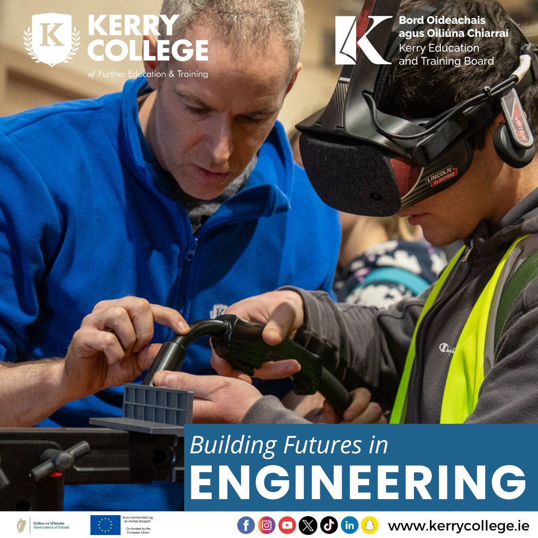 ENGINEER YOUR SUCCESS 🛠️🚀 ✨ NO Fees 📚 Learning Supports 🌟 Vibrant Community of Learners 🏢 State-of-the-art Facilities 🎓 Educators with Industry Expertise 🔍 Guidance Counselling FIND OUT MORE: kerrycollege.ie/course-fields-…