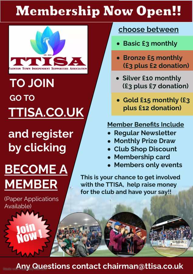 TTISA STATEMENT The TTISA has given £1500 to the football club to help ease the burden of the ongoing bills from HMRC. This brings the total donated since mid-March to £7100 against a target of £8400, which is amazing! Thank you to all of you Peacocks who have donated!