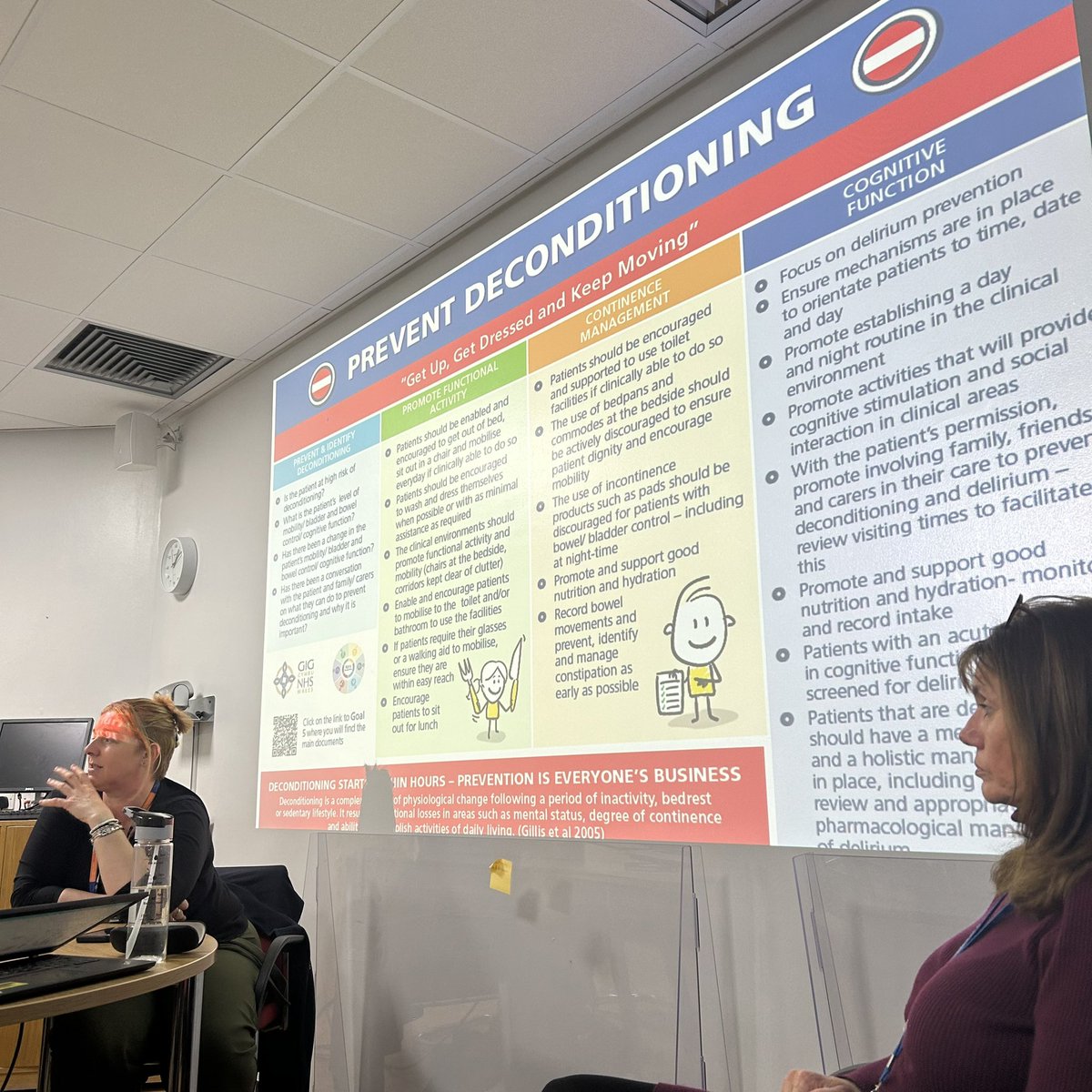 Re-visiting an important policy area with the @BetsiCadwaladr Wrexham Maelor team and @Rachelclaire111 today on #PreventingDeconditioning If the individual managed their own medicines at home before admission, always aim they continue to do so on discharge from hospital #Goal5