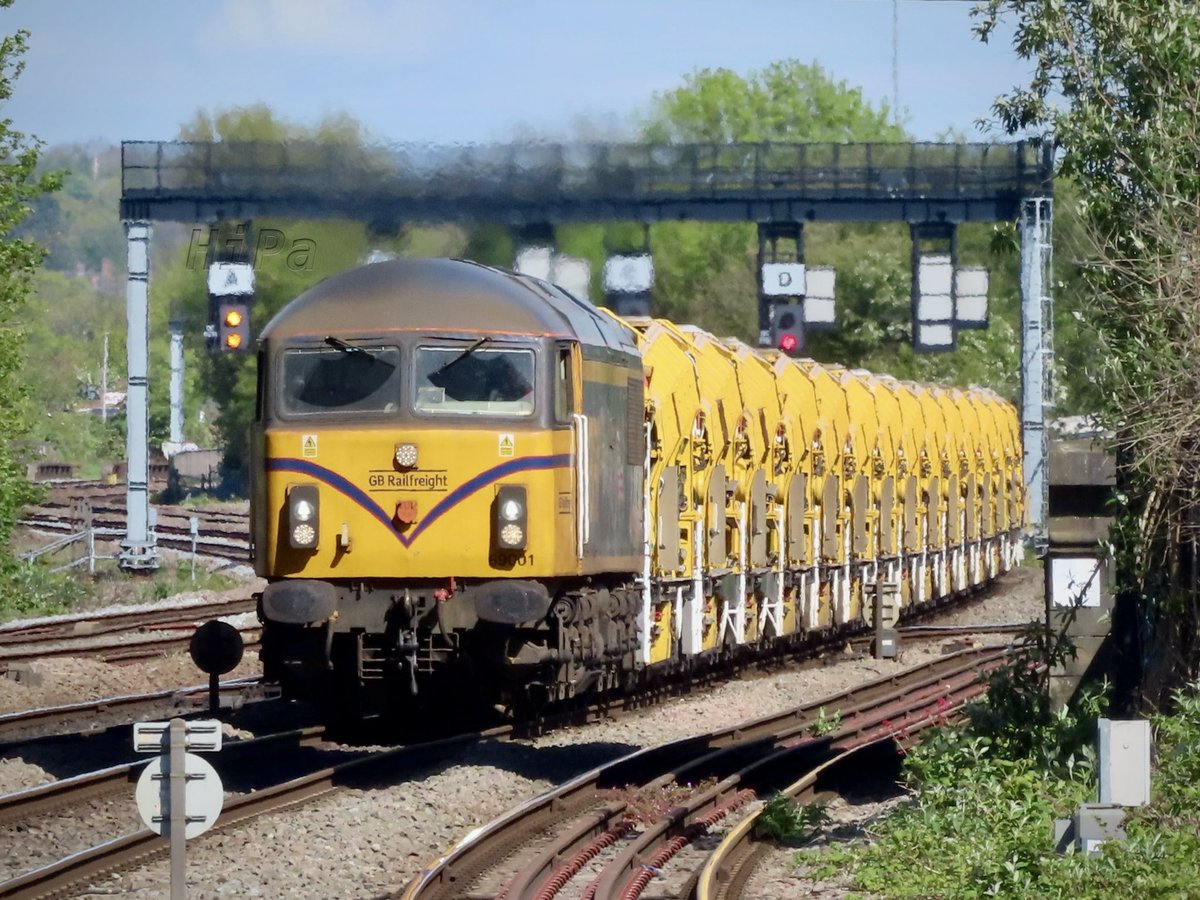 GBRf #Class69 69001 ‘Mayflower’ hauling 7M18 0720 Doncaster Up Decoy > Toton North Yard across Derby North Jn #MML