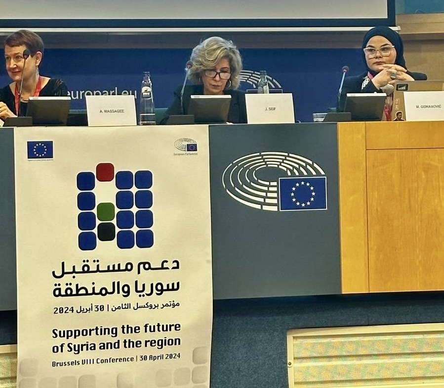 Today @SeifJoumana attended the Day of Dialogue at the Brussels VIII Conference on Syria. She spoke on a panel about justice, peace, & the right to truth, discussing the need to support victims & establish a #SyriaVictimsFund. Watch her full remarks👇 shorturl.at/aHKP8