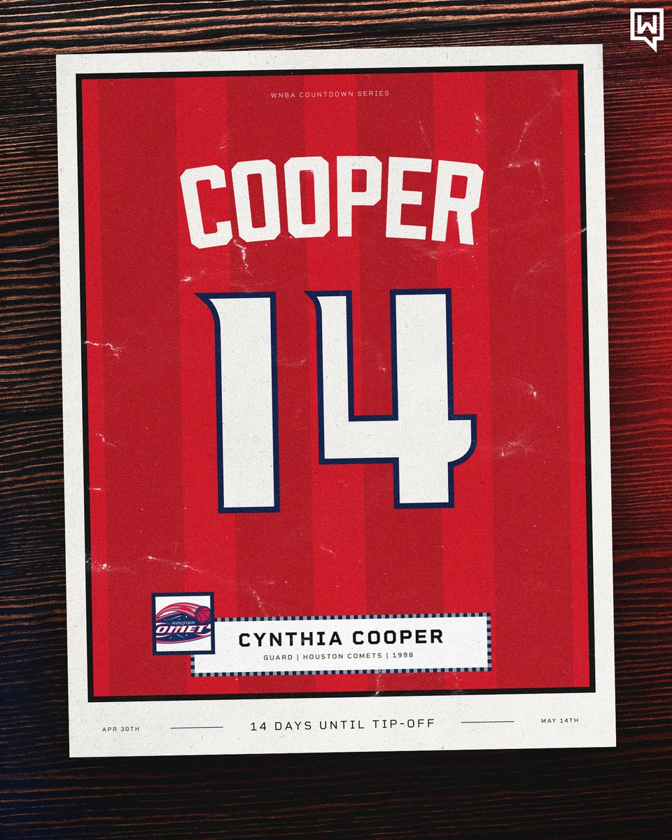 1⃣4⃣ days until the start of the 2024 WNBA season🏀 Today we highlight G #14 Cynthia Cooper out of USC, who signed to play with the Houston Comets in the inaugural 1997 WNBA season after playing internationally. After her playing career, Cooper coached at Prairie View A&M, UNC