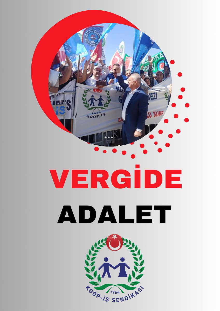 Çalışanların, dar ve sabit gelirlilerin ve tüm emekçilerin insan onuruna yaraşır bir yaşam sürmeleri için 

✅ Adaletli vergi düzenini sağlamak için

#1MayısVergideGelirdeAdalet
#Sendikalarkanunu