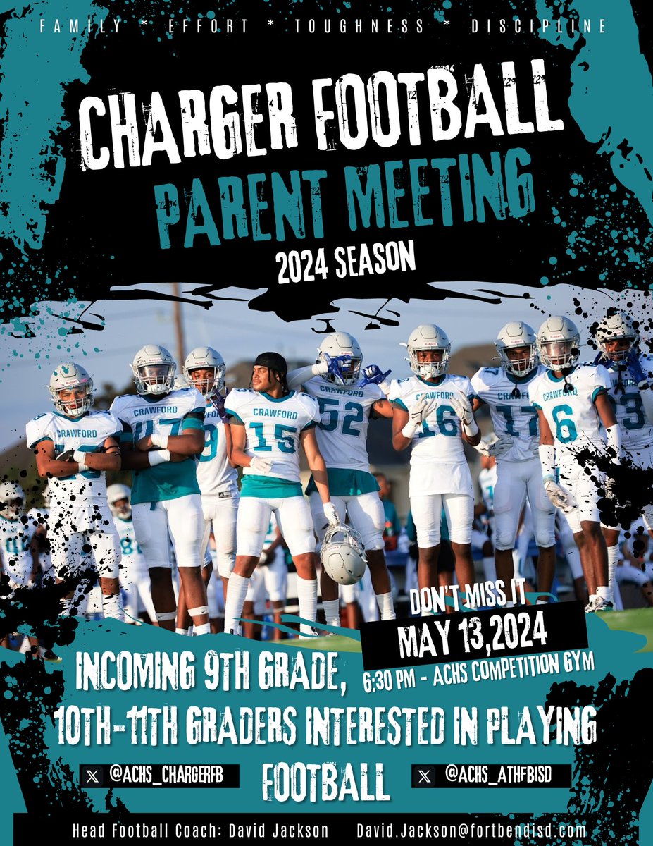 CHARGERS and future CHARGERS see you Monday May 13th @ 6:30 PM in the ACHS competition gym for our parent meeting! 
#CHARGEDUP
#DEFEND521