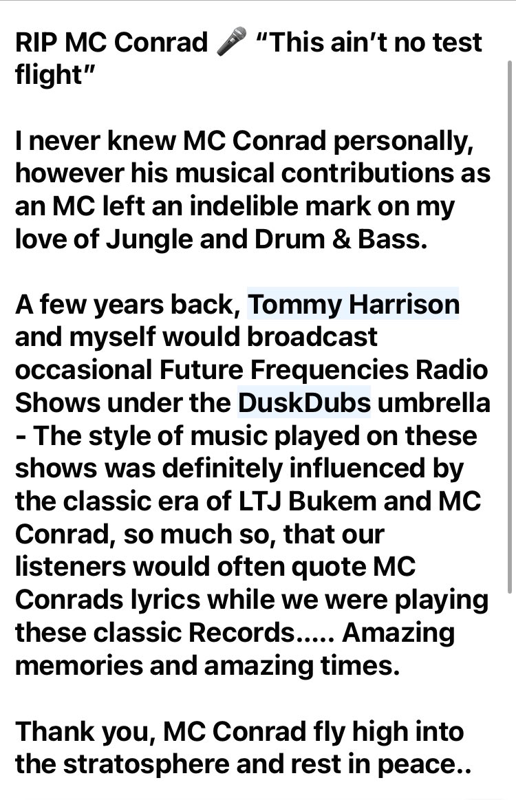 “This ain’t no Test Flight” 
RIP MC Conrad  🎤 

on.soundcloud.com/DLyr378oj5VWwo…