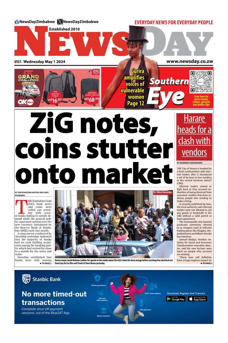 🔴🗞Your favourite Daily is here... 💵Get your e - copy Here: wa.me/263777758969?t… 🔗newsday.co.zw #EverydayNewsForEverydayPeople