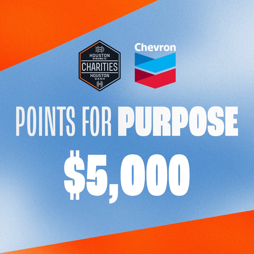 Collecting another point on the road means we're at $5,000 raised for Dash and Dynamo Charities with @ChevronHouston so far this season! #HoustonDash
