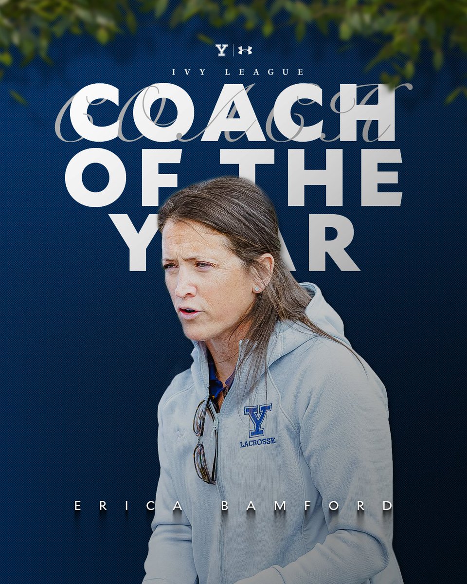 Congratulations to Erica Bamford , who has been named 𝗜𝘃𝘆 𝗟𝗲𝗮𝗴𝘂𝗲 𝗖𝗼𝗮𝗰𝗵 𝗼𝗳 𝘁𝗵𝗲 𝗬𝗲𝗮𝗿 by a unanimous vote! #ThisIsYale