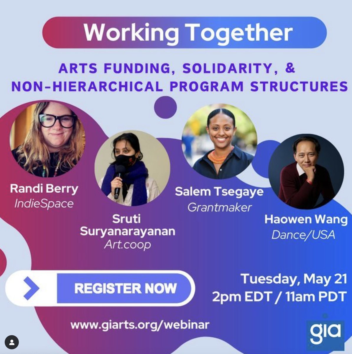 Excited to join @GIArts for a webinar on reimagining arts funding! On May 21, explore non-hierarchical, artist-centered approaches with experts from @indiespace, our partners @_artcoop, and more. Let's build a trust-based model together. 🔗 giarts.org/webinar/2024/W…