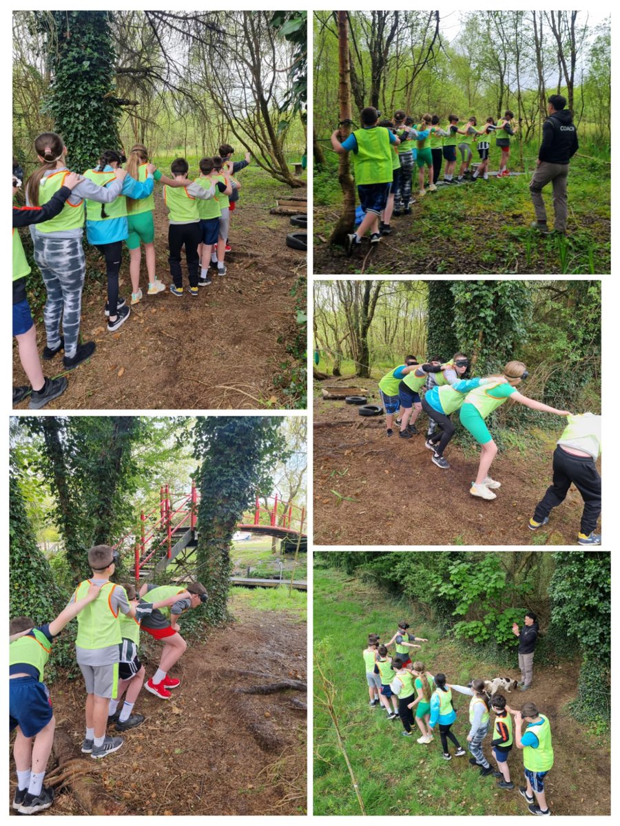Great fun for our 6th Class! They went to @DergIsle in Scariff to enjoy activities built on the foundations of #teamwork and #leadership. Our stars worked together, conquered fears and cheered each other on along the way! They even made it out onto the Scariff River! 🛶🚣