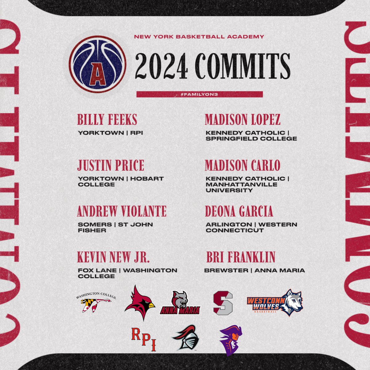 So far for the 2024 class. So proud of these individuals. Looking forward to watching them continue their journeys at the next level! So many more to go!! 📈📈📈 #FamilyOn3