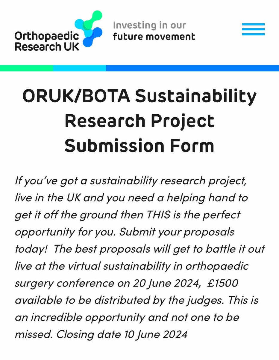 Check out this BOTA x ORUK Sustainability Research Project Opportunity !! More info on : oruk.org/oruk-sustainab…