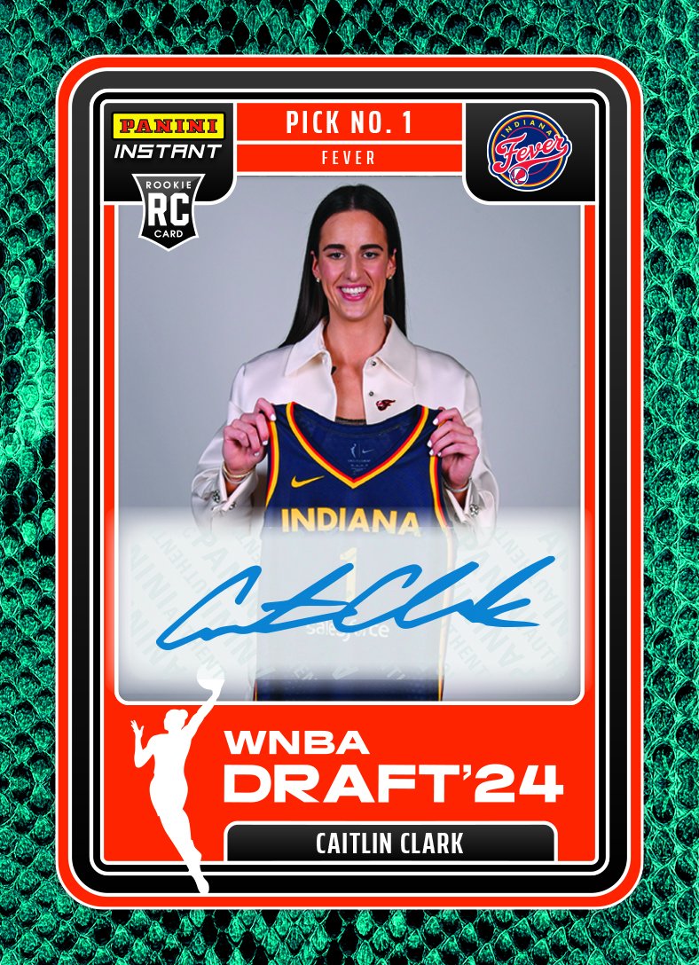 Caitlin Clark's first professional card just sold within seconds of its release on Panini's website for $10,000. This marks the sixth highest price paid for a Clark card.