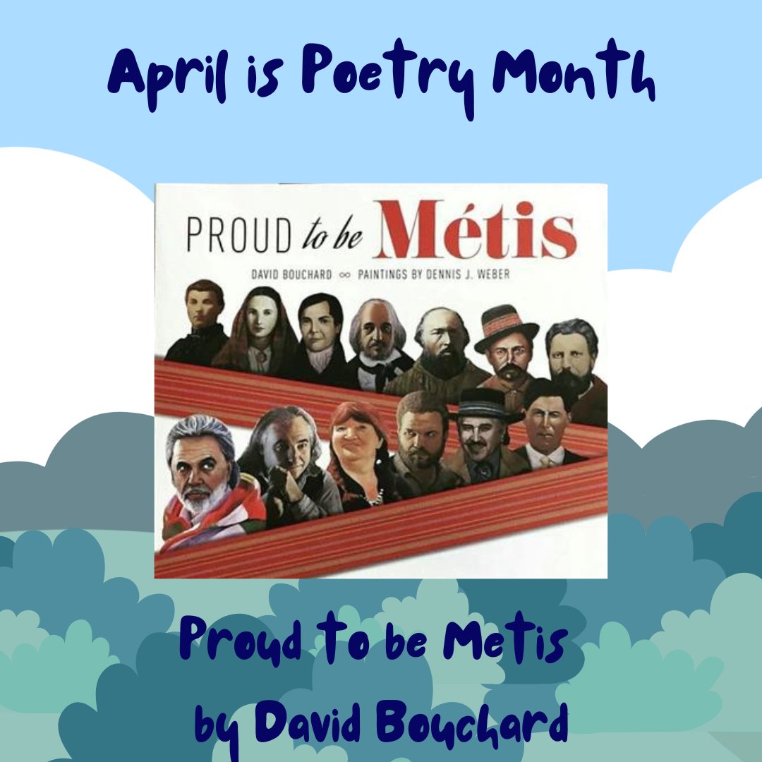 Our Take A Look Tues pick for the last day of Poetry Month is Proud to be Metis by David Bouchard. This lyrical book highlights Metis figures from the 17th century to today. Includes beautiful illustrations by Dennis J. Weber. Thank you @GoodMindsBooks for the suggestion! @HCDSB