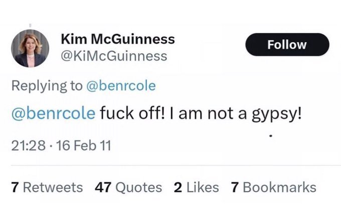 Kim McGuinness, Labour's candidate for North East Mayor, is blocking anyone exposing her hatred of the travelling community. Please do feel free to share her below post, so prospective voters know how vile this individual is and vote instead for the kind, conscientious @MayorJD.