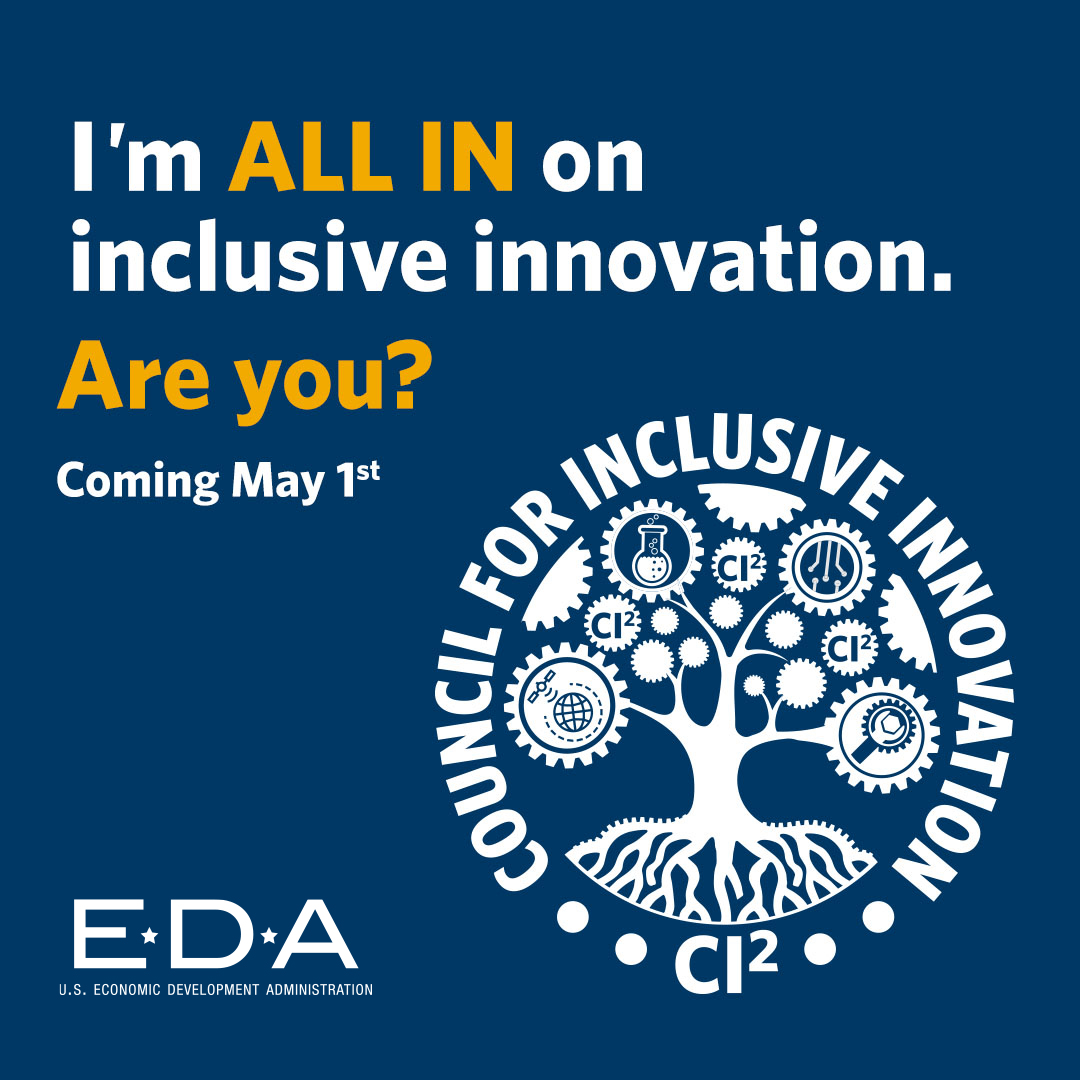 .@uspto and @CommerceGov will soon launch the Inclusive Innovation Strategy. @US_EDA is proud to co-chair this exciting work that will help lift up communities and grow the economy. Stay tuned for more! #CI2 #InclusiveInnovation