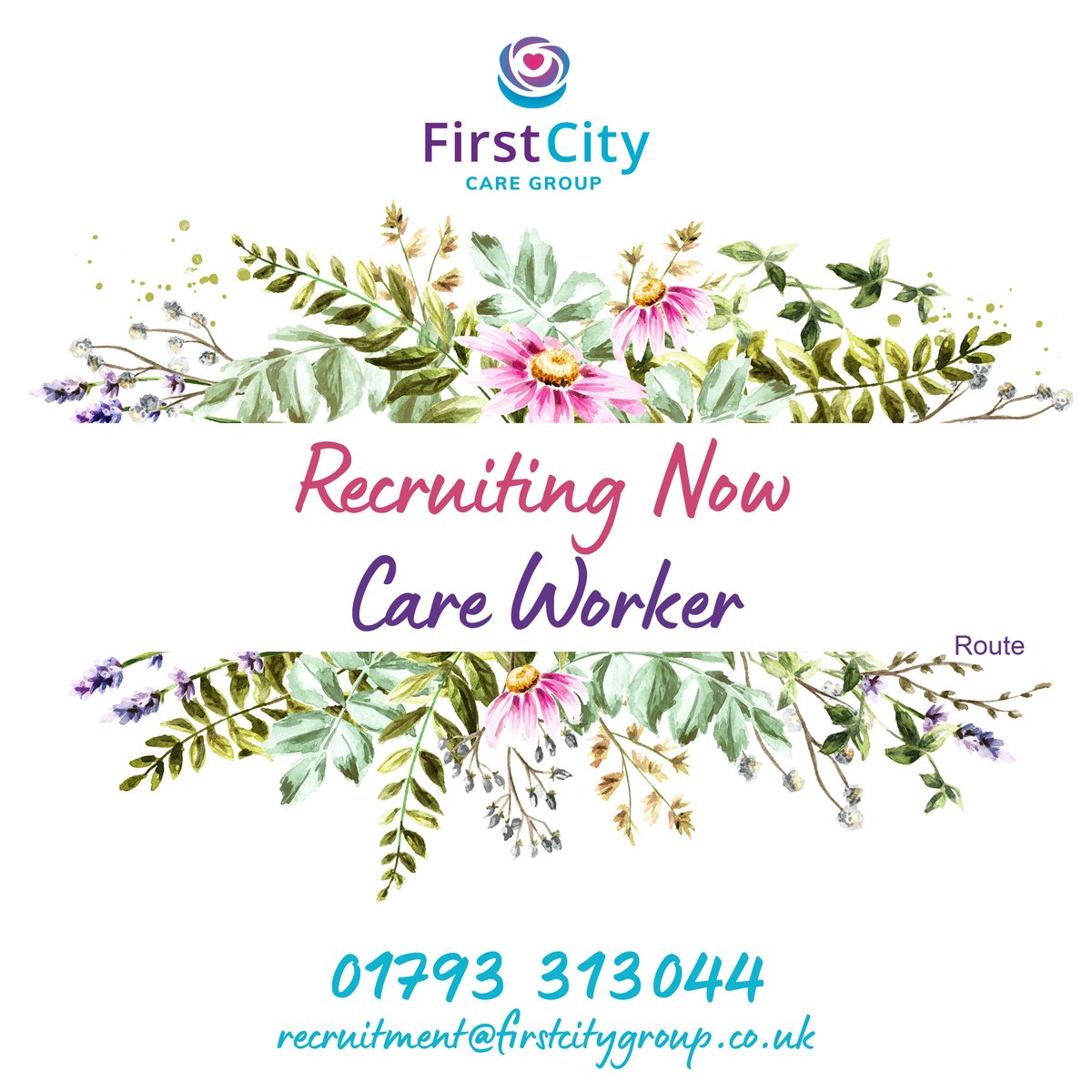 🌺 01793 313044 🌸 recruitment@firstcitygroup.co.uk 🌻 firstcitynursing.co.uk/jobs/details/s… Proud to support our local community in and around Swindon, please ask the recruitment team about the specific localities we cover! #recruitingnow #readytowork #swindonjobs #carework #applynow