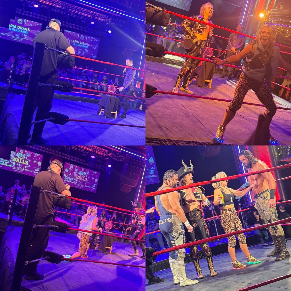 It’s time for @charlescrowley Big Lucky Balls here at @RiotCabaret in Clapham Grand. 

@mothfromdaflats has assisted the draw. @bullitbenno and @mulligan_pro have been drawn as the opponents. That’s just bad luck. 

#ArmDragsAndGladRags