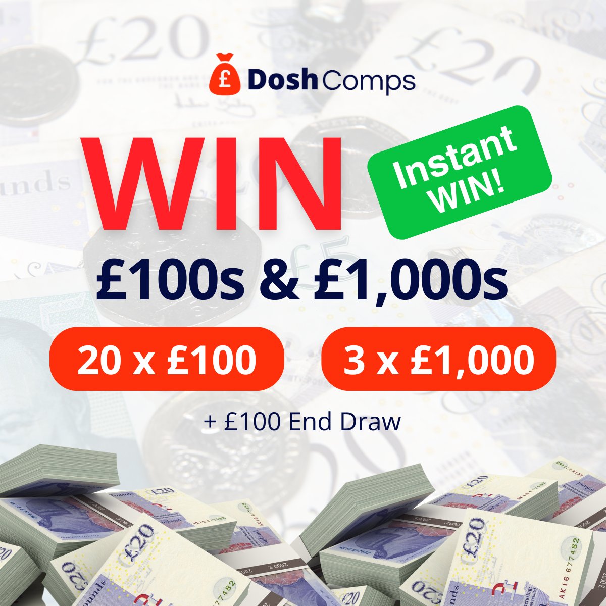 £1,000s in instant wins to be won! 👍 Tickets at 👉 doshcomps.co.uk Good Luck everybody! 🍀 #prizes #prizesuk #prizedraw #prizewinner #prizegiveway #winners #competitionuk #prizesuk #win #doshcomps