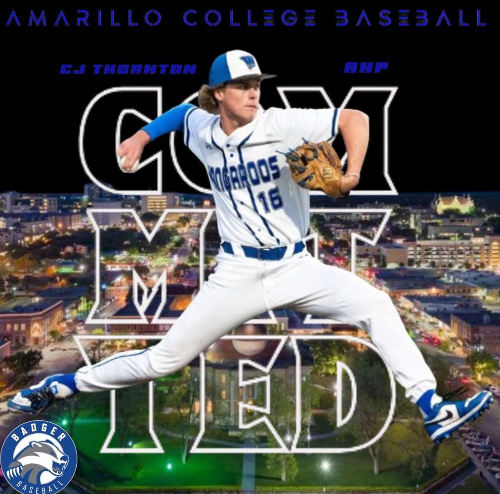 After a great visit with @Gcobb10 and @CoachRains20 I’ve decided to further my academic and athletic career at Amarillo College. GO BADGERS @ACBaseball806