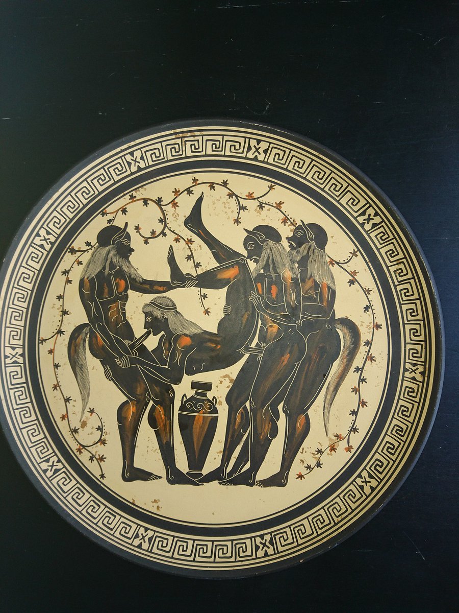 Ancient Attica Ceramic with Satyr 550 BC.