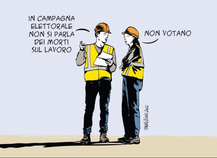 Non votano.

#PrimoMaggio #FestadelLavoro 
#MortiBianche #ElezioniEuropee
@maurobiani ❤️