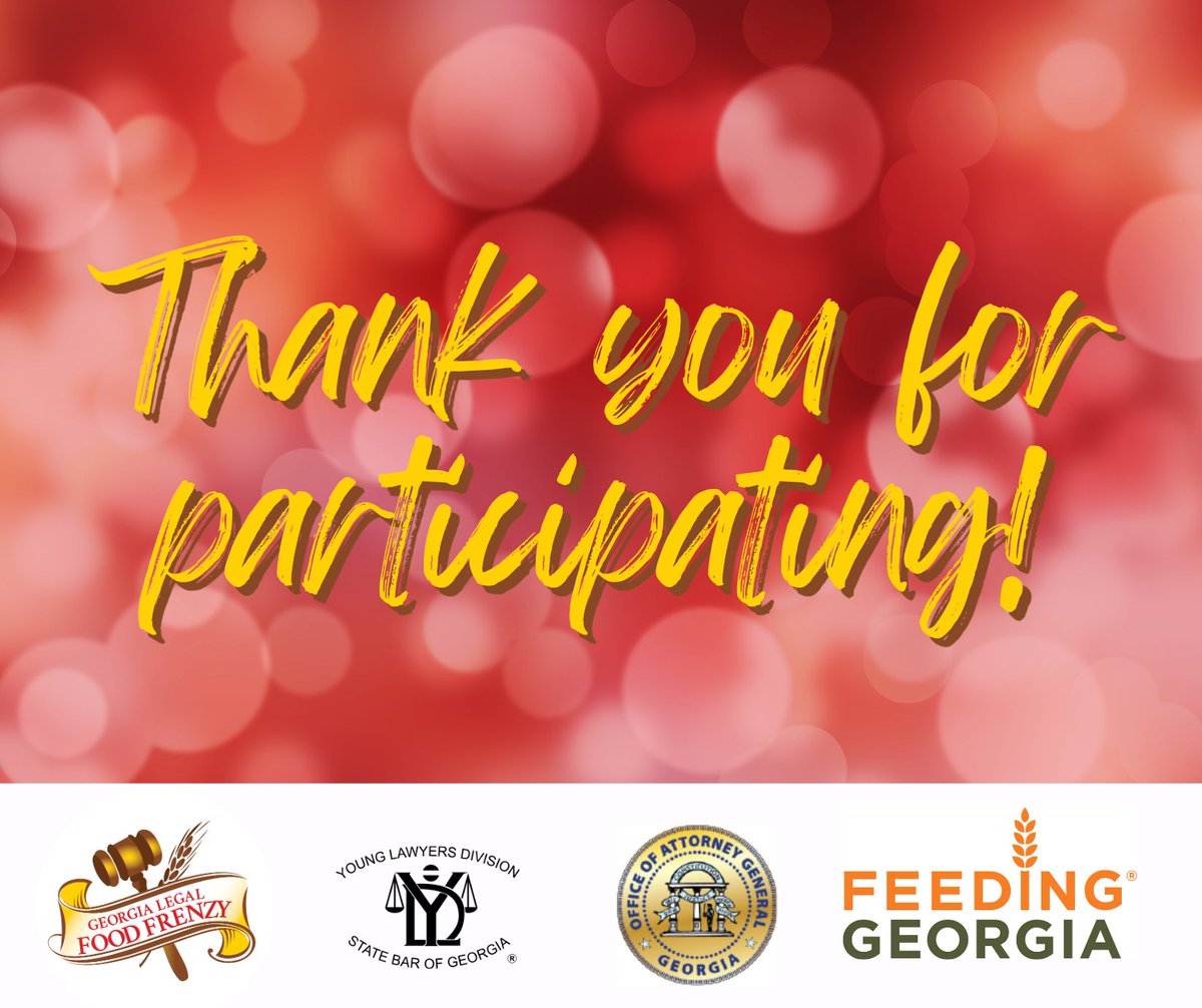 THANK YOU to all who made the 2024 #LegalFoodFrenzy a success! From our sponsors, the @StateBarofGA, @Georgia_AG, and @GeorgiaYLD, to the amazing law firms, corporate partners, and people who donated and volunteered. #GALFF #LFF #LegalFoodFrenzy #FightHunger #CommunitySupport
