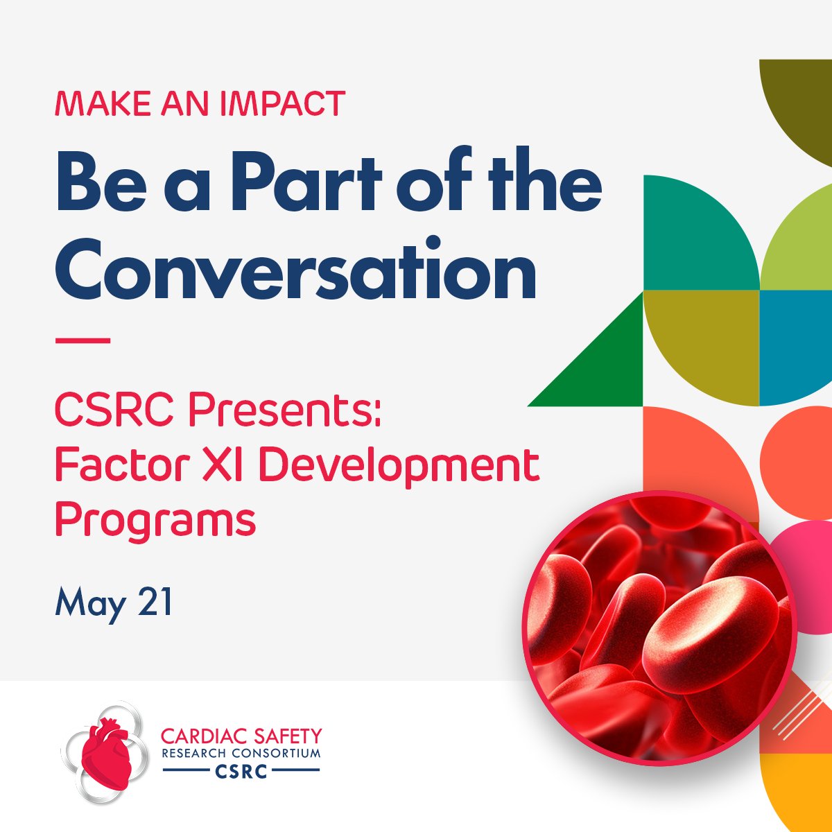 thecsrc's tweet photo. 🗣 Exciting discussions ahead! The #CSRC Factor XI workshop on May 21st will bring together experts to explore barriers and solutions in Factor XI development. Don't miss this opportunity for collaborative development in cardiovascular safety concerns 👉 https://t.co/gmVnxCTw24 https://t.co/1sUcqelINE