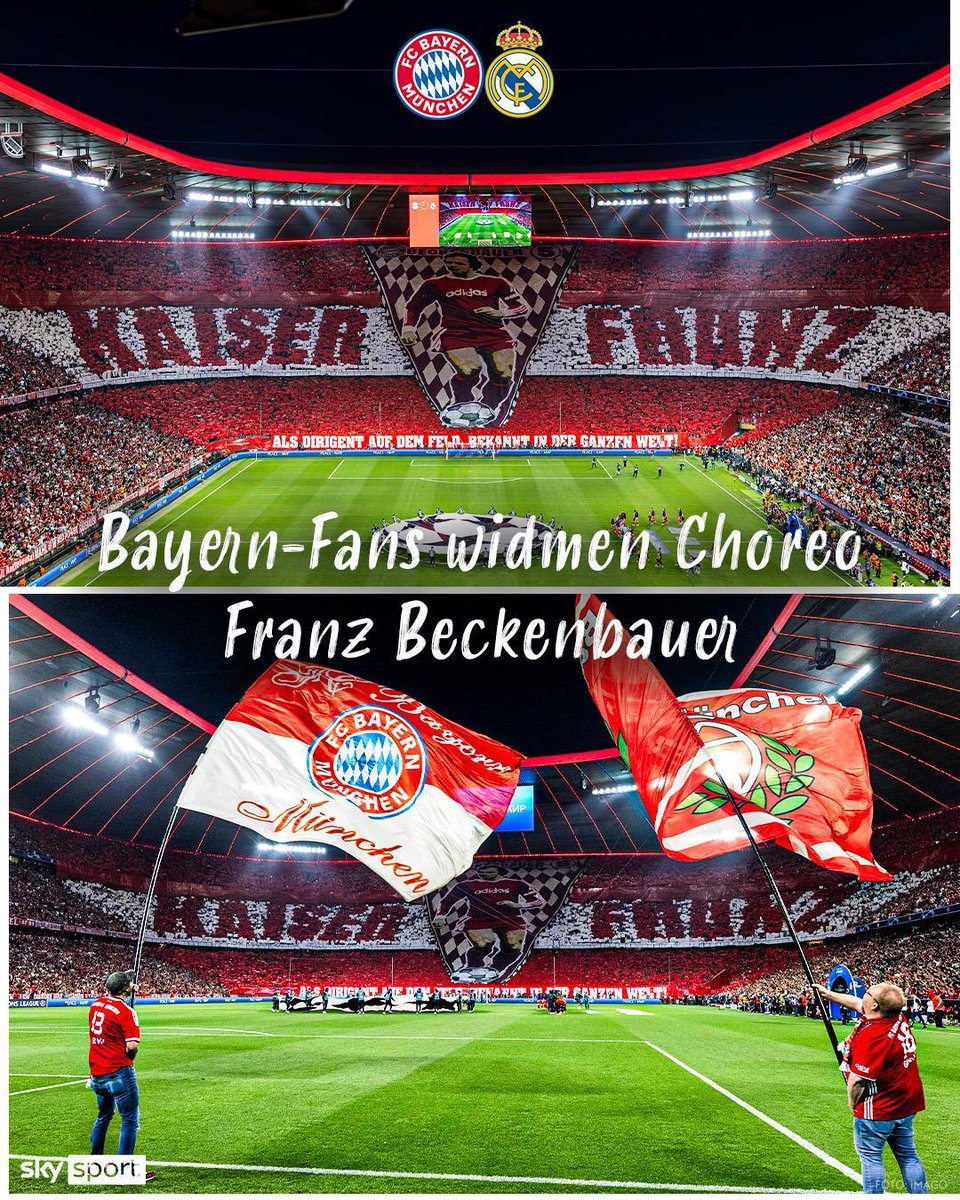 Gänsehautmoment vor dem Anpfiff! 🥹 Die Fans des FC Bayern widmen ihre Choreo Franz Beckenbauer. ❤️

#SkySport #FCBRMA