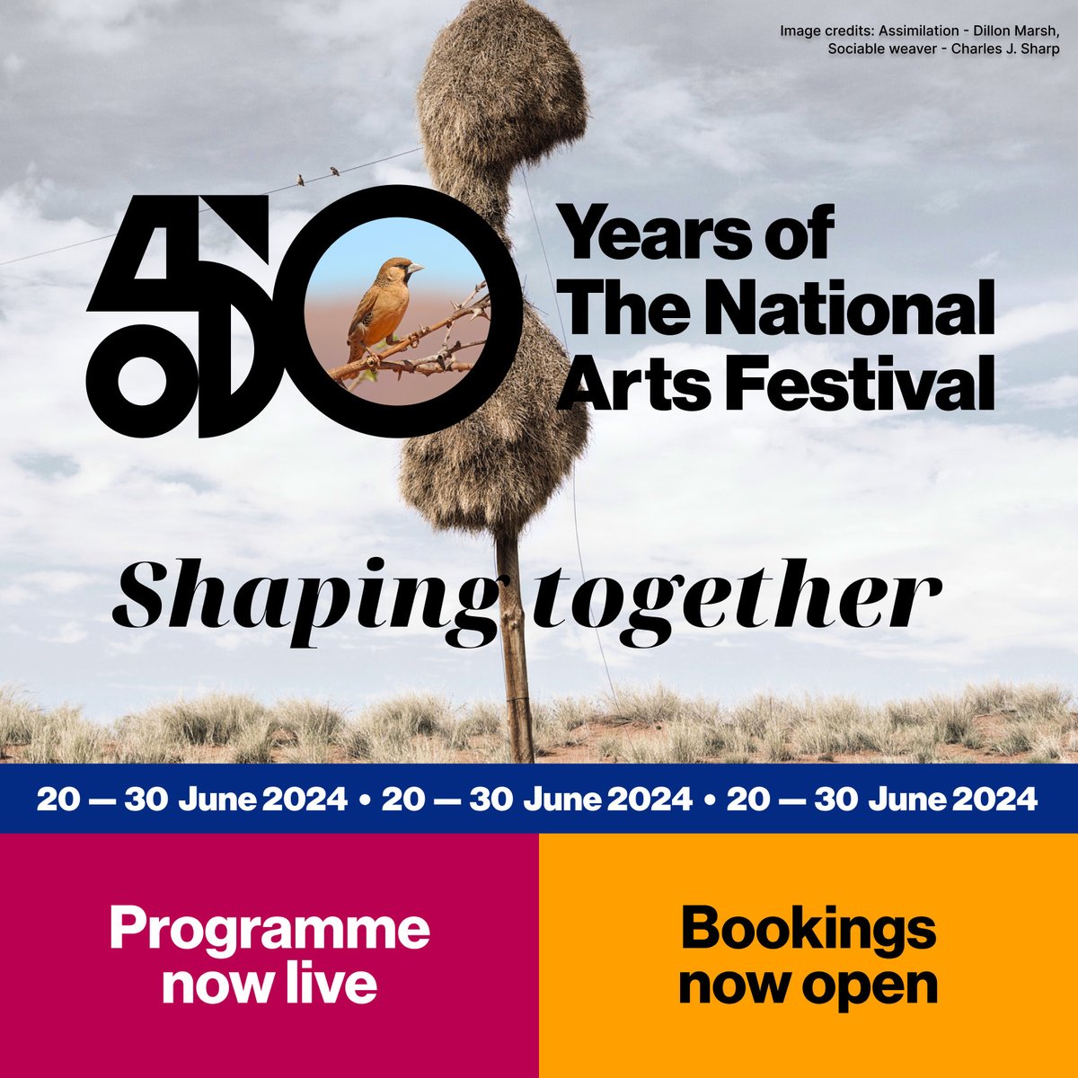It's getting real! Bookings for the #NationalArtsFestival are now open and can be made online through our ticketing platform. Check out the full programme at bit.ly/3UbdD0A. We cannot wait to see you in Makhanda for the Festival's big 5️⃣0️⃣! #NAF50 #BookNow