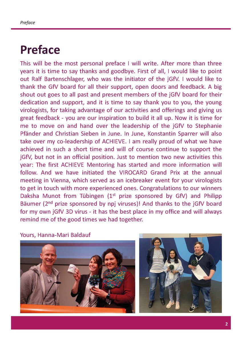 News from the #jGfV: The next #issue is soon to be released. Did you miss the GfV workshop on #HIV or the annual meeting in #Vienna? These will be highlighted among others. Here a little teaser from the preface, subscribe to read the whole issue: g-f-v.org/jgfv/