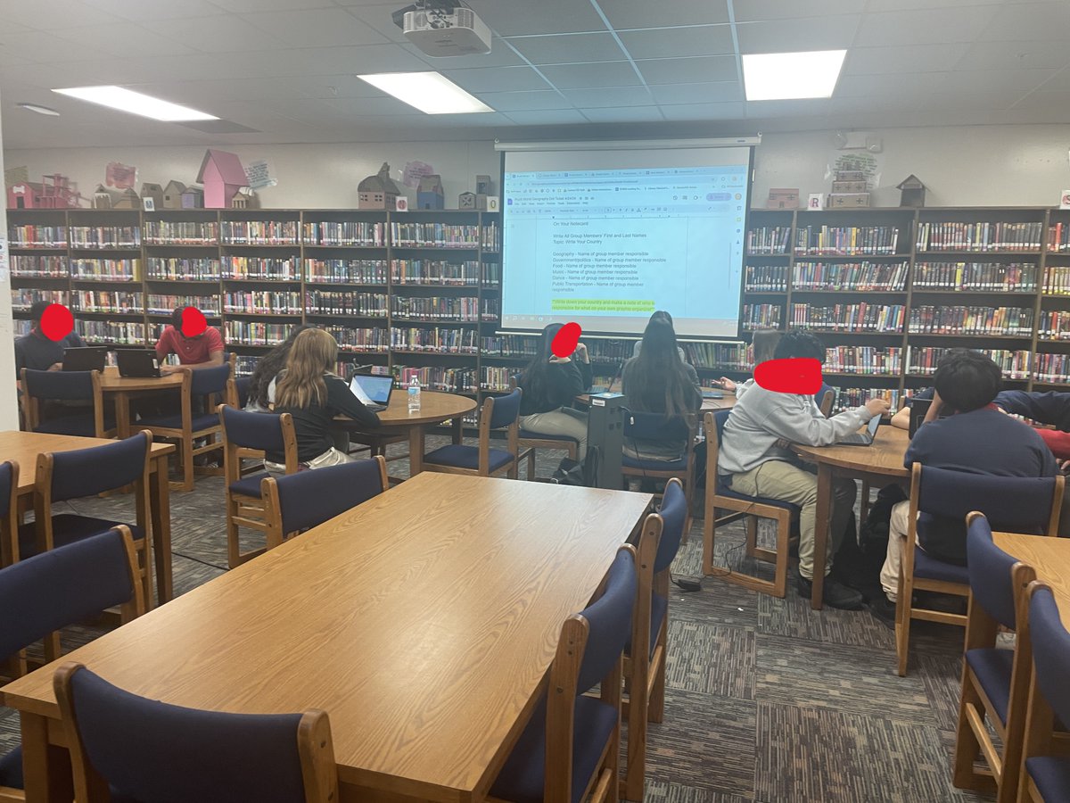 Collaborated w/ Mr. Pruitt on a project to get students ready for World Geo! Students researching w/ @CultureGrams, @galecengage & @Britannica on @MackinVIA & book resources! Lots of engagement & building self-efficacy w/ research skills! @CCBMS_Braves @gisdnews @Hatch_2116