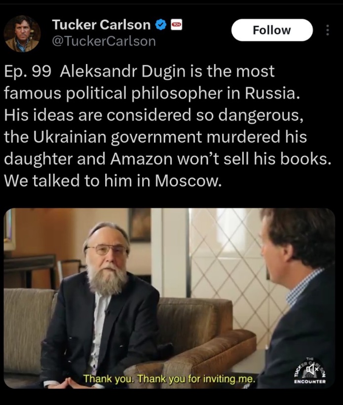 Dugin is a fascist ideologue. See 'Road to Unfreedom.'