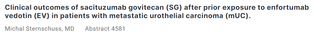 #ASCO24
Is sequencing treatment with ADCs feasible in metastatic urothelial carcinoma?