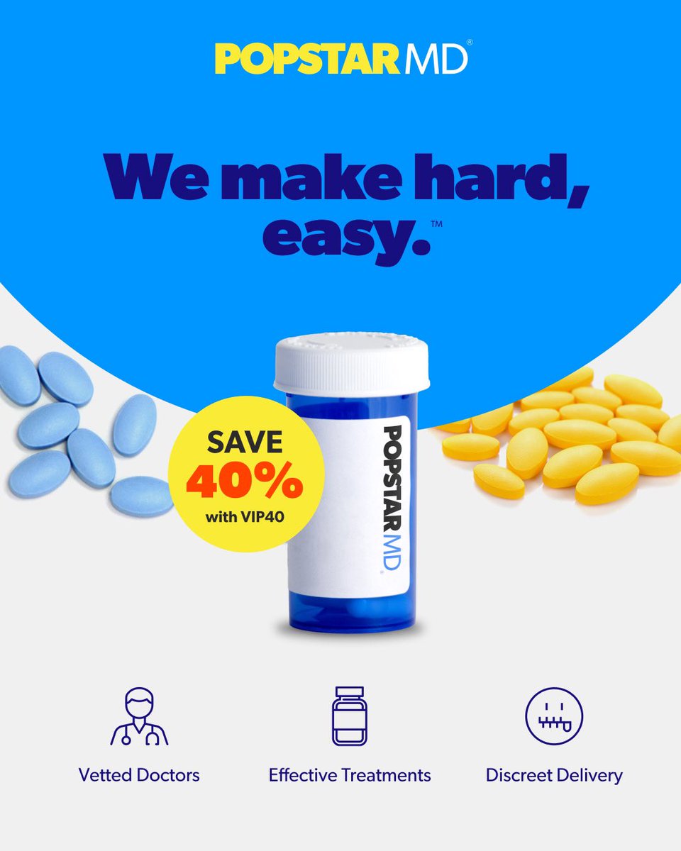 If you are seeing this post, you are a Popstar VIP! 💥🏆🚀 Introducing generic Viagra and Cialis online - starting at just $4/pill! As a VIP, you get 40% off your first order. Use code VIP40 at checkout! Order at the link below 👇🏼 popstarlabs.com/pages/popstar-…