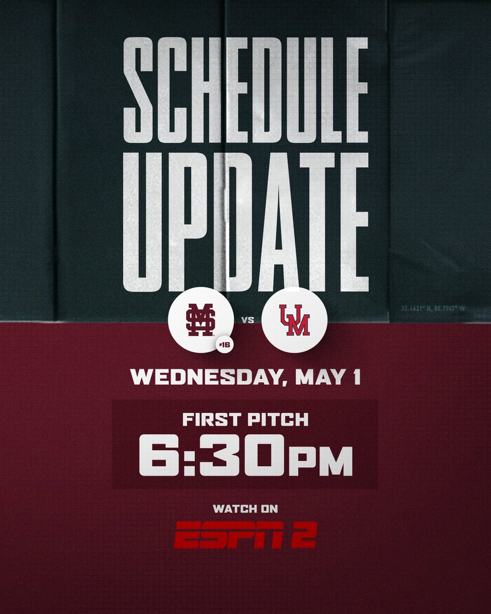 🚨𝗦𝗖𝗛𝗘𝗗𝗨𝗟𝗘 𝗨𝗣𝗗𝗔𝗧𝗘🚨

The Governor's Cup will now start at 6:30 p.m. and be seen on ESPN2.

#HailState🐶