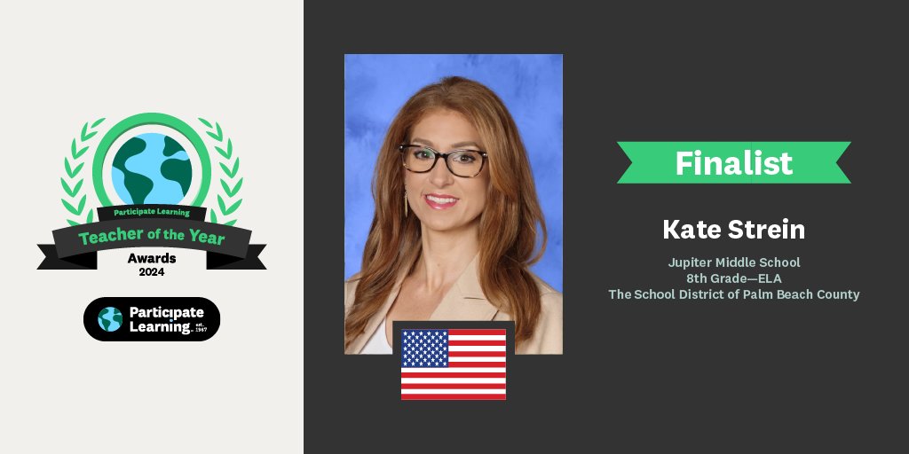 Spotlight on @Streinsclass, our next finalist for the 2024 #TeacherOfTheYear Awards! 🌍 This remarkable and resilient educator has a passion for #GlobalEd, leadership, and bringing the world to her students. Kate embodies #UnitingOurWorld in everything she does!