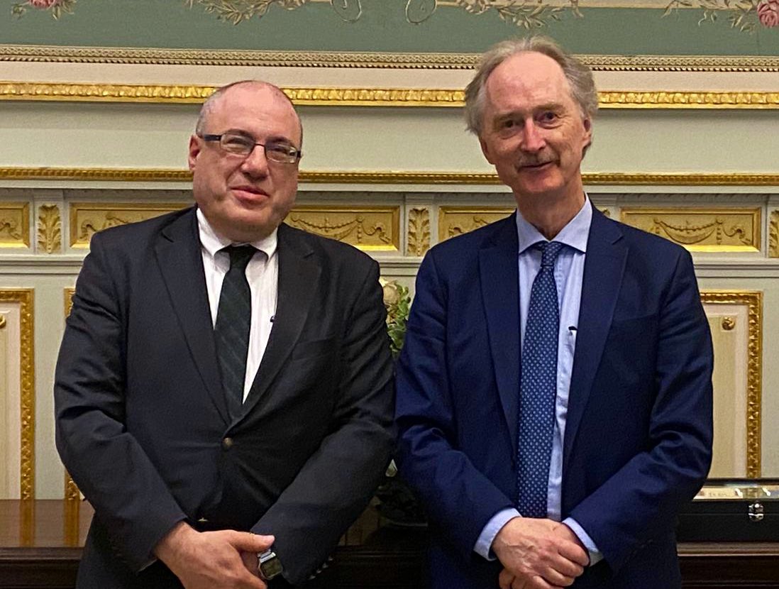 DAS Goldrich met with @UNEnvoySyria Geir Pedersen April 29 to discuss his ongoing efforts to implement UNSCR 2254 and the crucial role played by Syrian civil society in working to achieve the aspirations of the Syrian people.