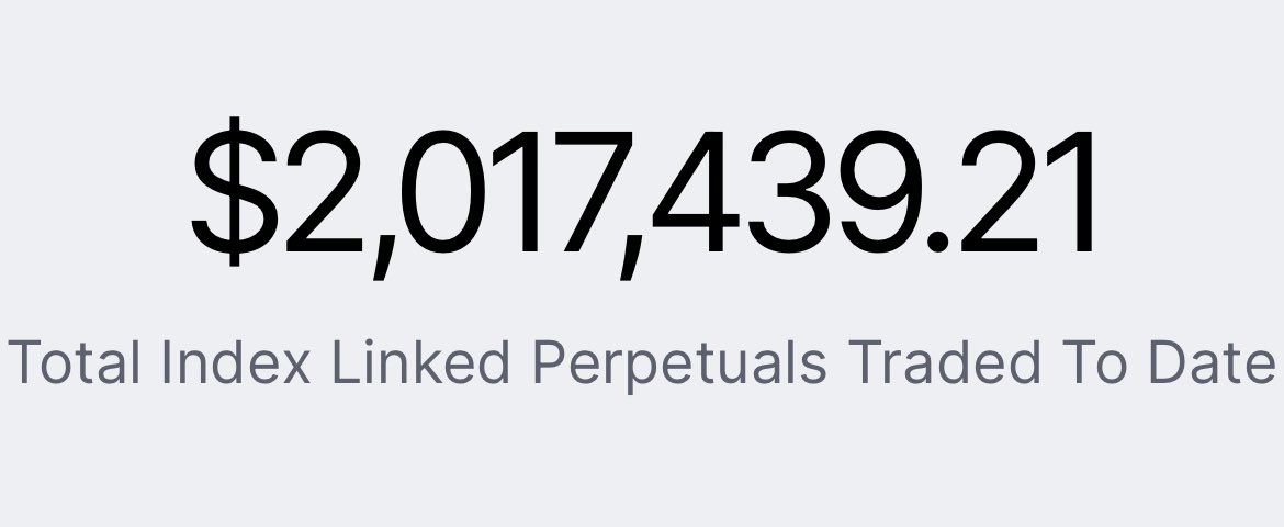 Just crossed $2,000,000 total volume traded of @volmexfinance index linked perpetual futures

Soon, this will be daily $BVIV $EVIV volume figure

trading.bitfinex.com/t/BVIVF0:USTF0