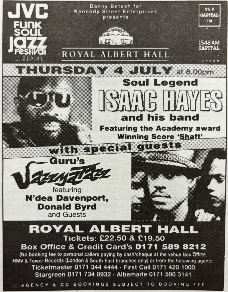 Isaac Hayes and Guru’s Jazzmatazz at the Royal Albert Hall! Melody Maker, 6 July 1996. #MelodyMaker #MyLifeInTheUKMusicPress #1996