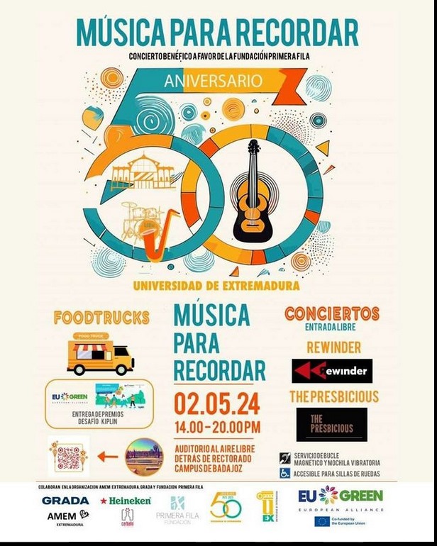 Os esperamos el jueves a partir de las 14 horas en el auditorio al aire libre detrás del Rectorado de Badajoz