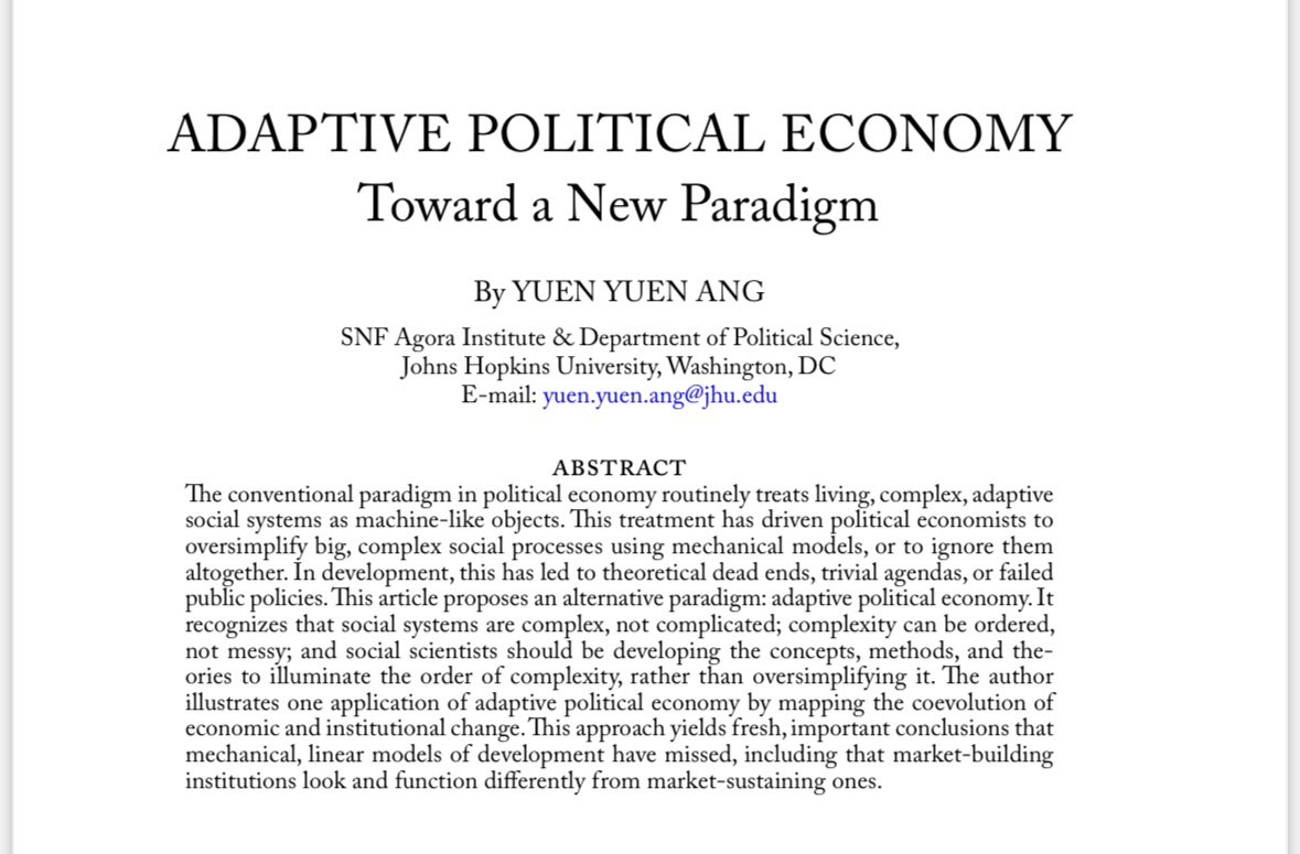 Preview of essay at World Politics An answer to my own puzzle of why political economy exhausts so much effort on artificial debates & theories… and dreads big, intriguing questions It boils down to a mechanical ⚙️ view 🥽 of social worlds