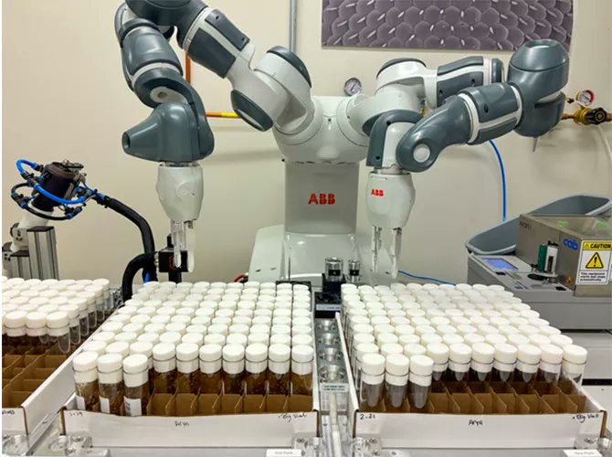 Introducing YuMi - the world's first human-friendly robot that can transfer fruit flies between vials w/o the need for anesthesia - designed & built by Dr. Juan Botas & team @bcmhouston @TexasChildrens in collaboration w/@ABBRobotics #Robotics #innovation: bit.ly/4av6ChT