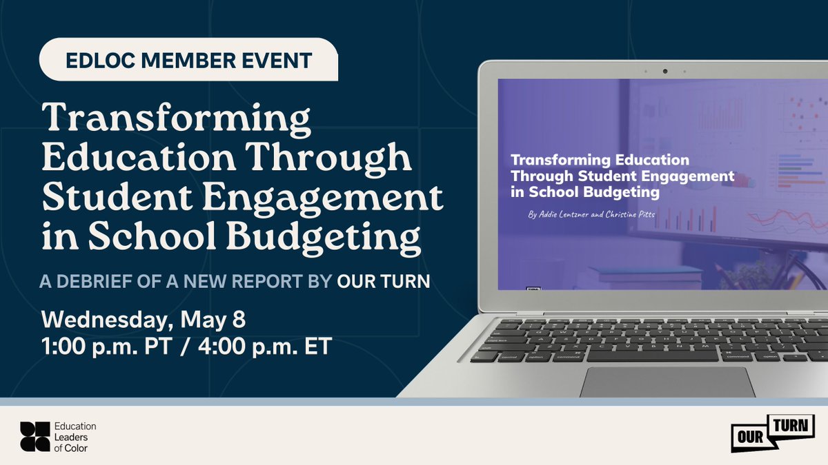Too often, school budgets focus on adult priorities rather than student needs. On May 8, we invite our members to join us and @OurTurnNatl for a debriefing on their new report for insights on how students can be co-pilots in shaping their education: buff.ly/3UG56nN