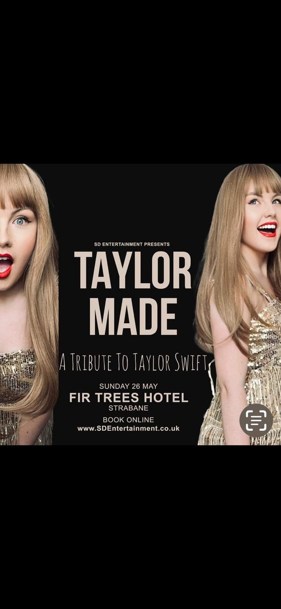 The fantastic Naomi Smyth comes to @thefirtrees, Strabane on Sun 26 May as 'Taylor Made' This is an all ages family friendly event with a start time of 4pm. M&G + Photos included in ticket price! Book Now from sdentertainment.co.uk #Swifties #TaylorSwift #Swifty