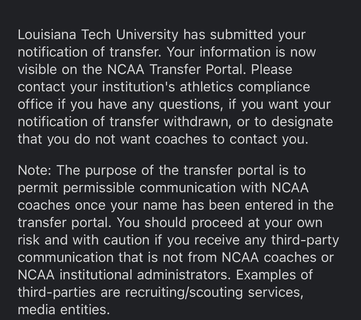I’m entering back into the transfer portal. My recruitment is 100% back open. Looking for a new home 👀