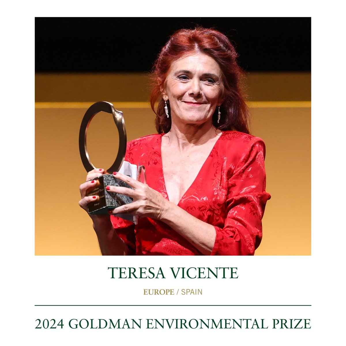 Teresa Vicente: 2024 #GoldmanPrize winner from Spain 🏆🌍 Learn more: goldmanprize.org/teresa