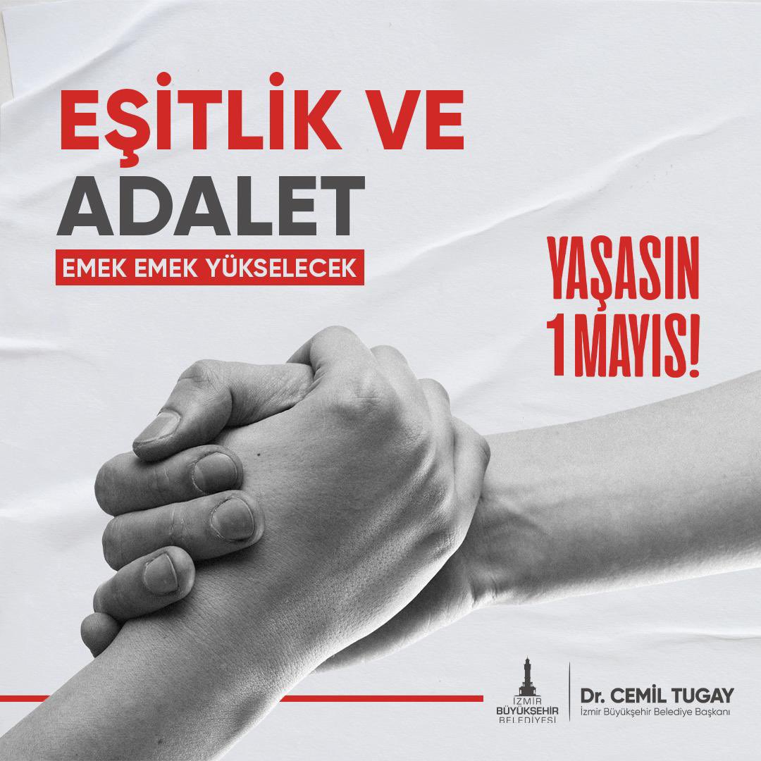 Eşitlik ve adalet emek emek yükselecek. Yarınlar için birlikte çalıştığımız mesai arkadaşlarım başta olmak üzere tüm emekçilerimizin 1 Mayıs Emek ve Dayanışma Günü kutlu olsun.