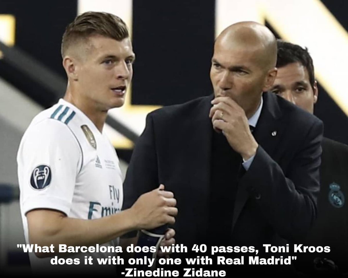After this Toni Kroos pass we all can agree Zidane was right all the way #FCBRMA Hala Madrid